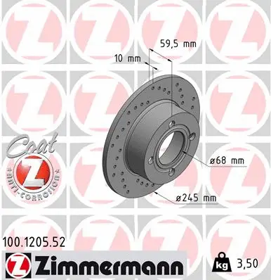 Disque de frein ZIMMERMANN 100.1205.52