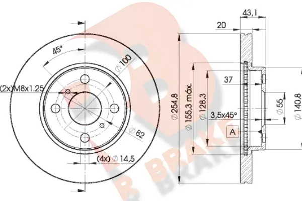 Disque de frein R BRAKE 78RBD22040