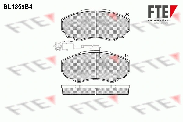 Kit de plaquettes de frein, frein à disque FTE 9010438