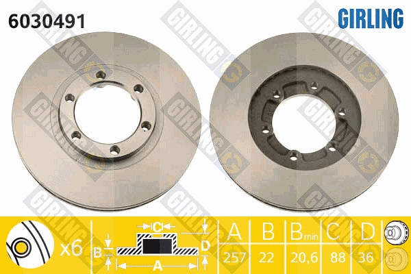 Disque de frein GIRLING 6030491
