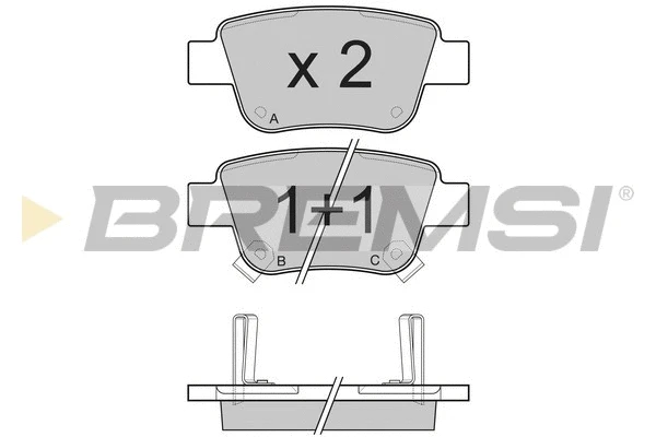Kit de plaquettes de frein, frein à disque BREMSI BP3112