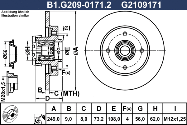 Disque de frein GALFER B1.G209-0171.2