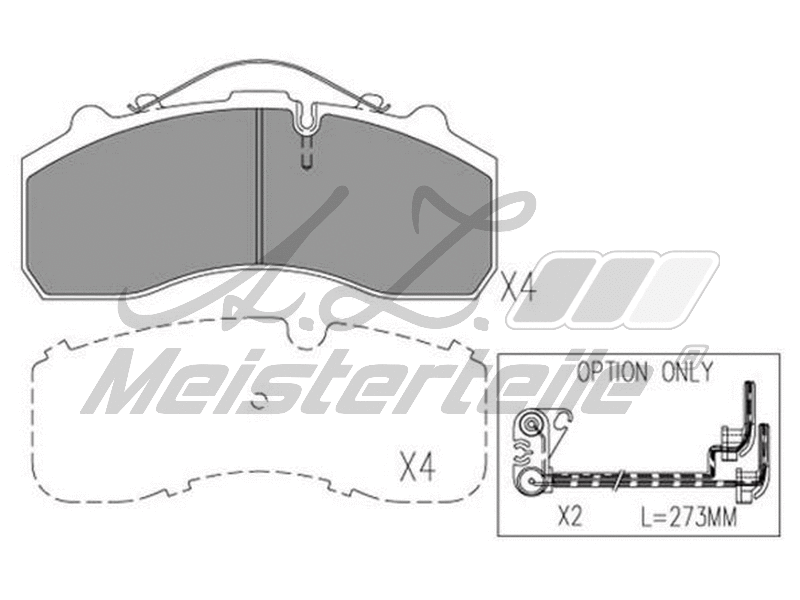 Kit de plaquettes de frein, frein à disque A.Z. Meisterteile AZMT-44-022-2357