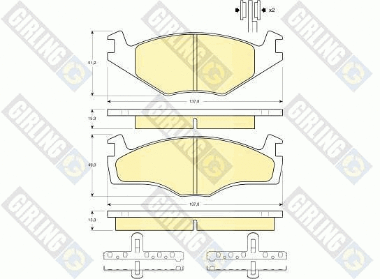 Kit de plaquettes de frein, frein à disque GIRLING 6104595