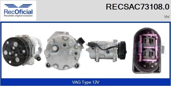 Compresseur, climatisation RECOFICIAL RECSAC73108.0