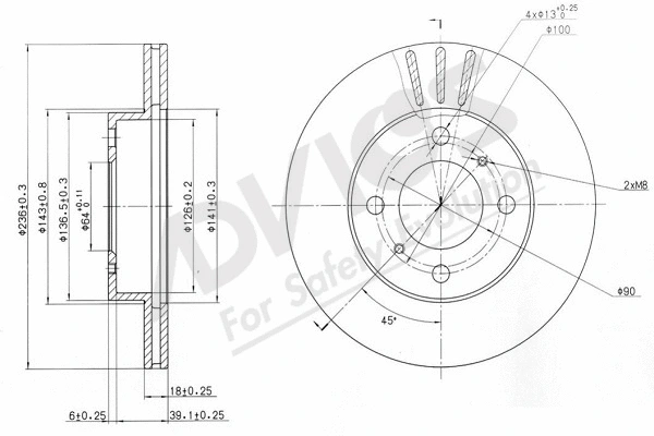 Disque de frein ADVICS-SEA D6F512