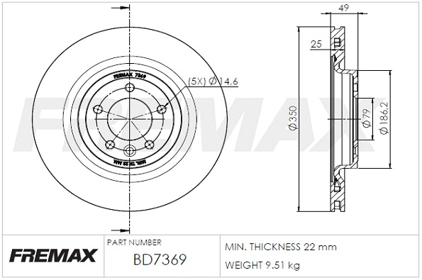 Disque de frein FREMAX BD-7369