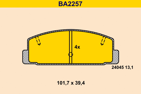 Kit de plaquettes de frein, frein à disque BARUM BA2257