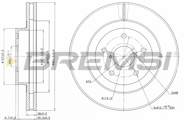 Disque de frein BREMSI CD7857V