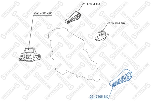 Support moteur STELLOX 25-17805-SX