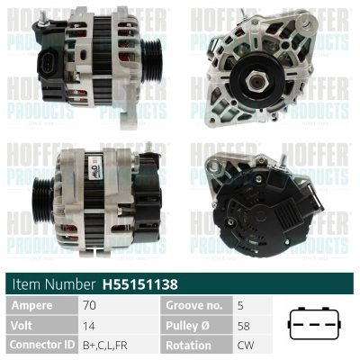 Alternateur HOFFER H55151138