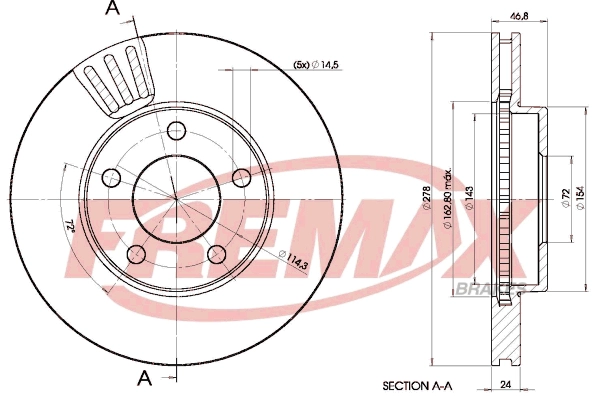 Disque de frein FREMAX BD-4093