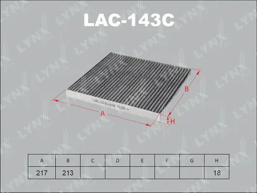 Filtre, air de l'habitacle LYNXAUTO LAC-143C