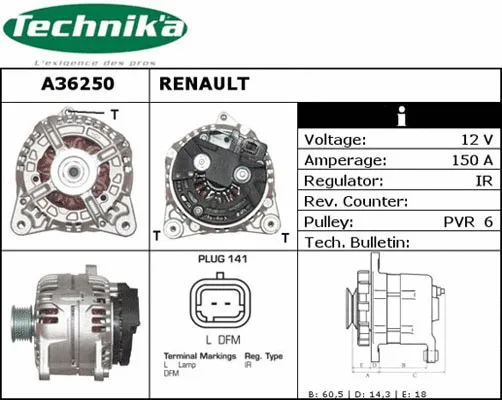 Alternateur Technika A36250