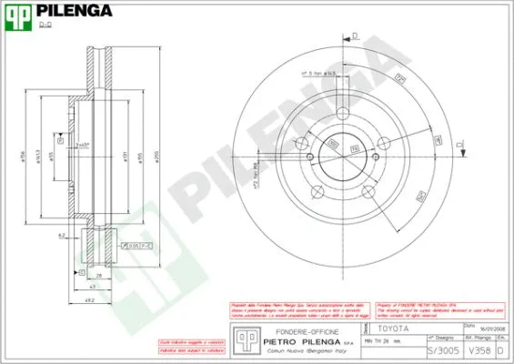 Disque de frein PILENGA V358