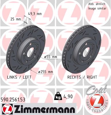 Disque de frein ZIMMERMANN 590.2561.53