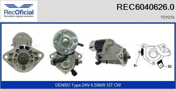 Démarreur RECOFICIAL REC6040626.0