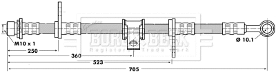 Flexible de frein BORG & BECK BBH6619