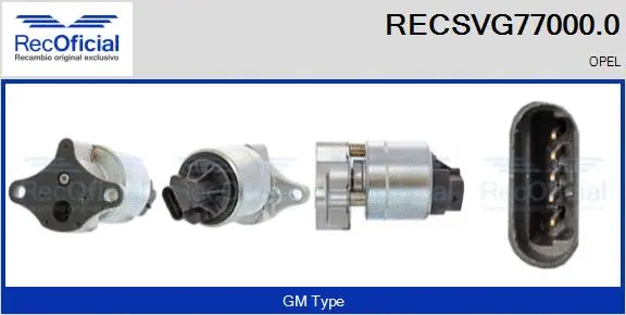 Vanne EGR RECOFICIAL RECSVG77000.0