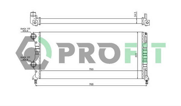 Radiateur, refroidissement du moteur PROFIT PR 2210A2
