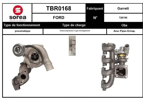 Turbocompresseur, suralimentation EAI TBR0168