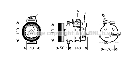 Compresseur, climatisation PRASCO AIAK272