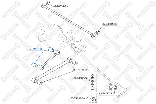 Suspension, bras de liaison STELLOX 87-74116-SX