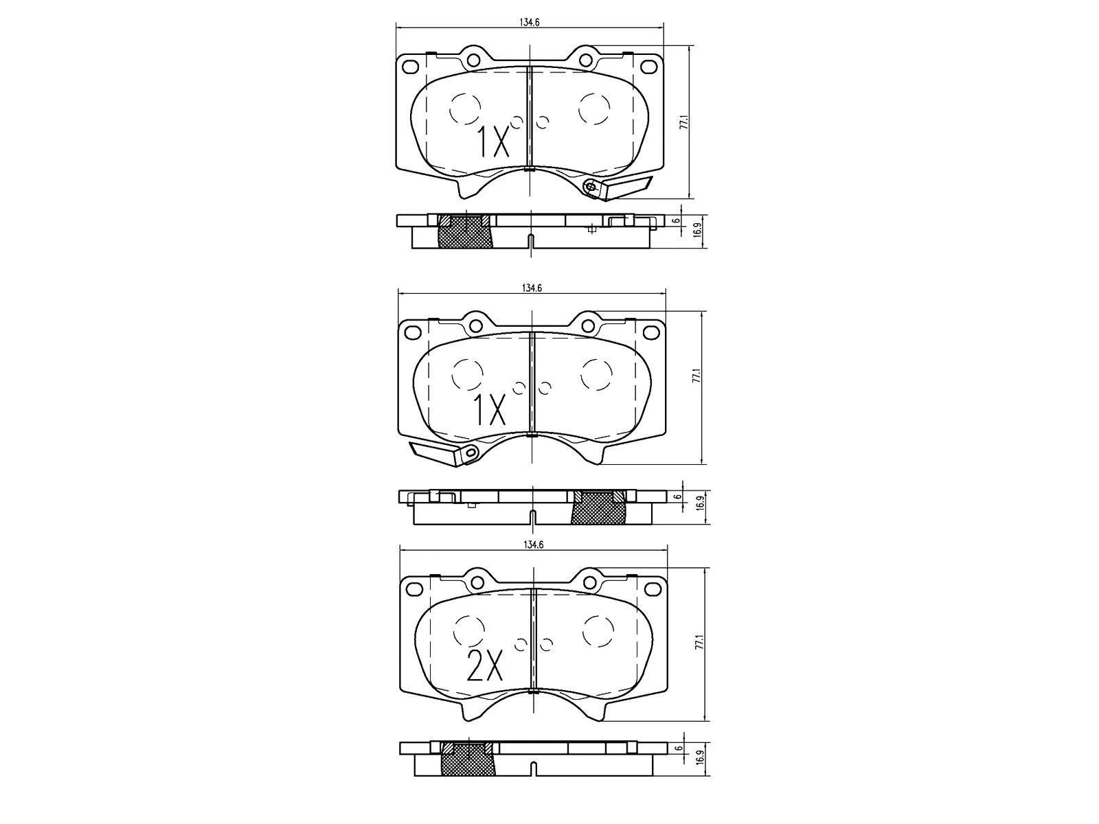 Kit de plaquettes de frein, frein à disque A.Z. Meisterteile AZMT-44-022-1194