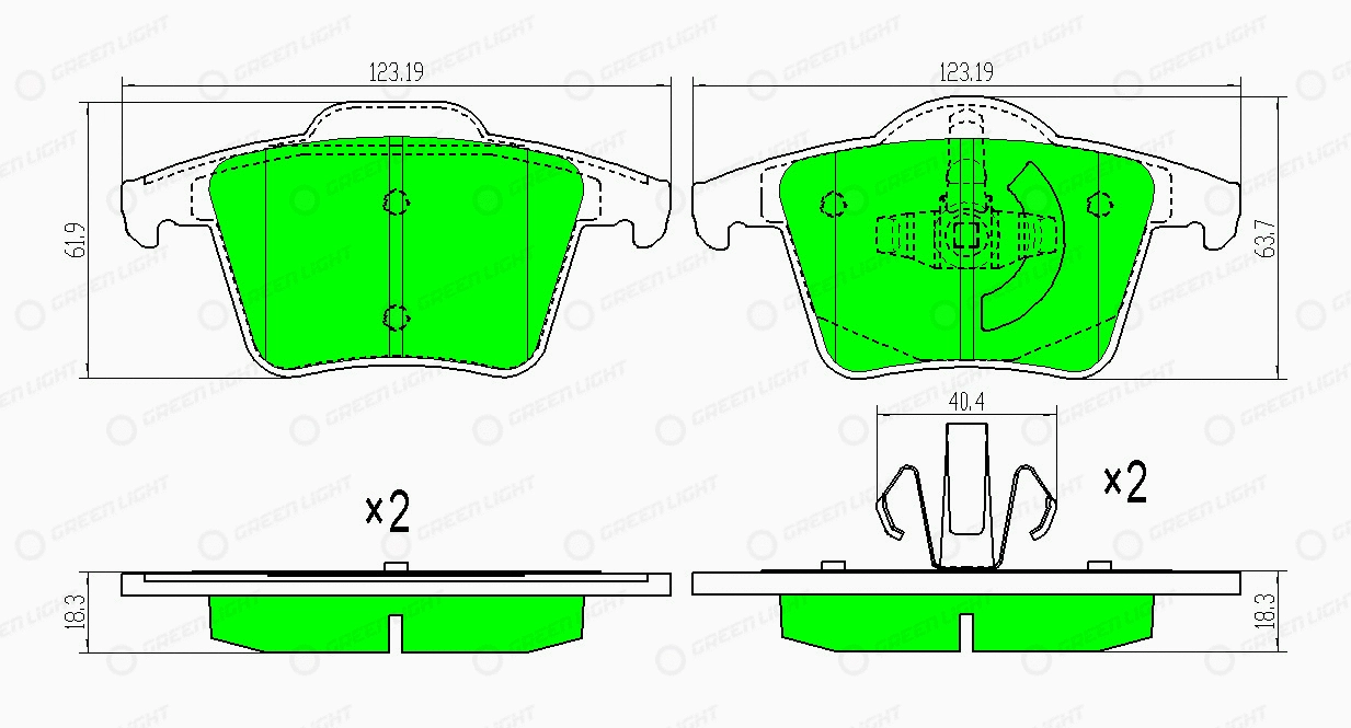 Kit de plaquettes de frein, frein à disque Automotive Adriado GLBP0357