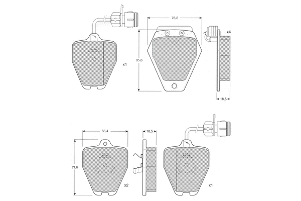 Kit de plaquettes de frein, frein à disque PROCODIS FRANCE PF1226