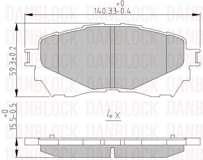 Kit de plaquettes de frein, frein à disque DANBLOCK DB 511122