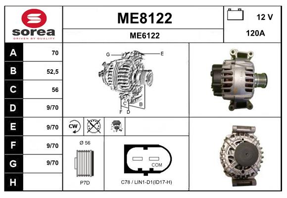 Alternateur SNRA ME8122