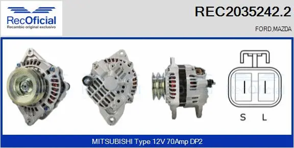 Alternateur RECOFICIAL REC2035242.2