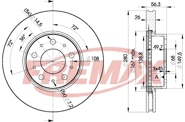 Disque de frein FREMAX BD-6567