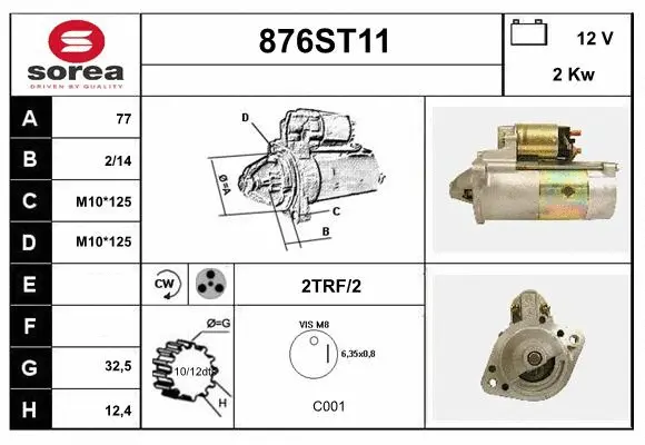 Démarreur STARTCAR 876ST11