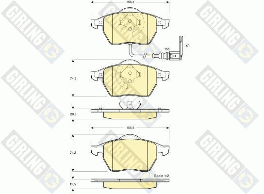 Kit de plaquettes de frein, frein à disque GIRLING 6114032