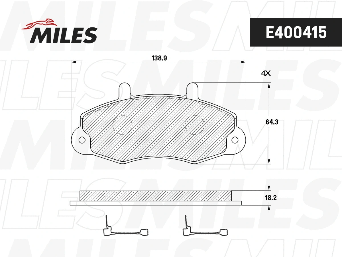 Kit de plaquettes de frein, frein à disque MILES E400415