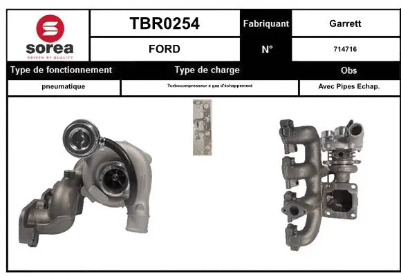 Turbocompresseur, suralimentation EAI TBR0254
