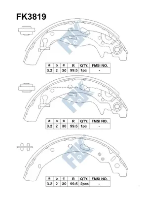 Jeu de mâchoires de frein FBK FK3819