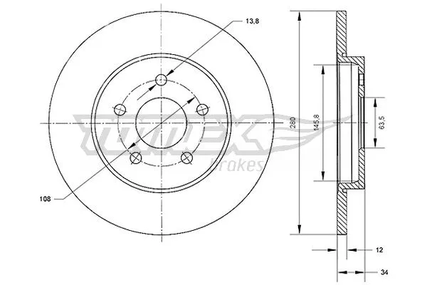 Disque de frein TOMEX Brakes TX 70-53