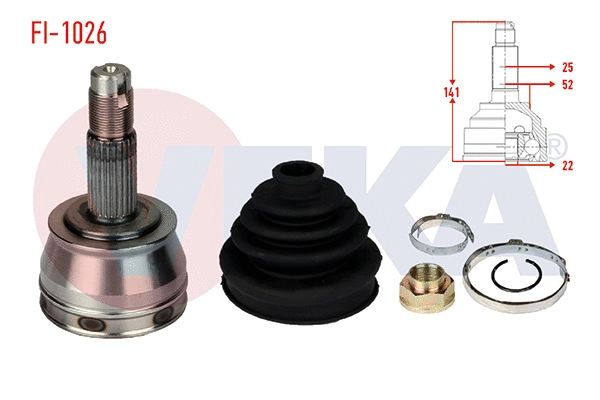 Jeu de joints, arbre de transmission VEKA FI-1026