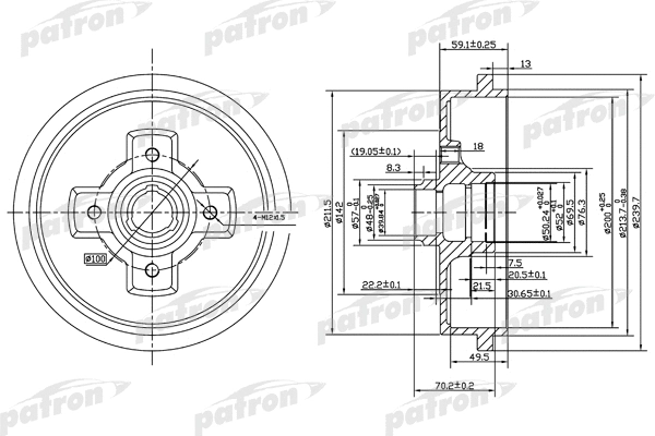 Tambour de frein PATRON PDR1208
