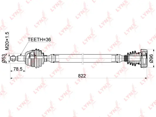 Arbre de transmission LYNXAUTO CD-1220