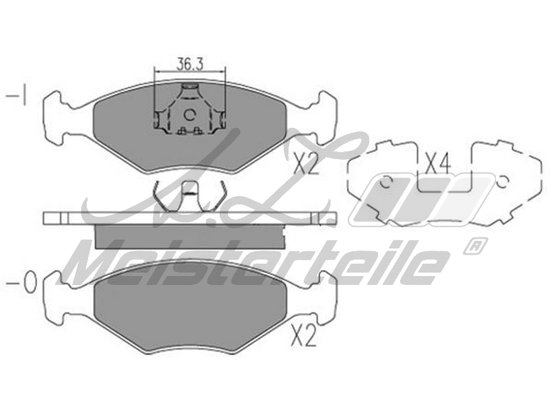 Kit de plaquettes de frein, frein à disque A.Z. Meisterteile AZMT-44-022-1742