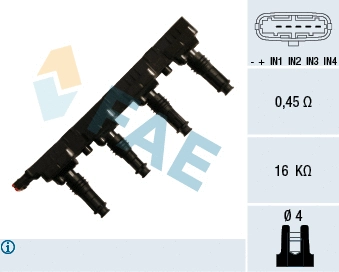 Bobine d'allumage FAE 80257