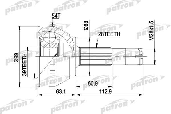 Jeu de joints, arbre de transmission PATRON PCV1120