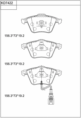 Kit de plaquettes de frein, frein à disque ASIMCO KD7422