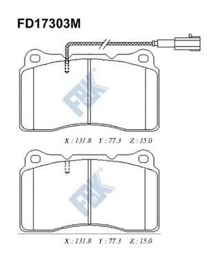 Kit de plaquettes de frein, frein à disque FBK FD17303M
