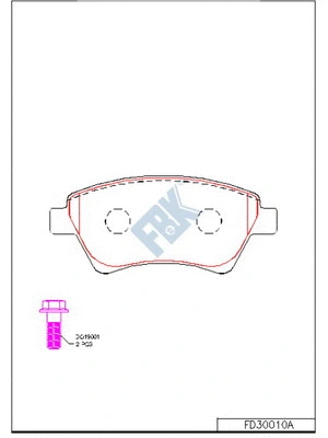 Kit de plaquettes de frein, frein à disque FBK FD30010A