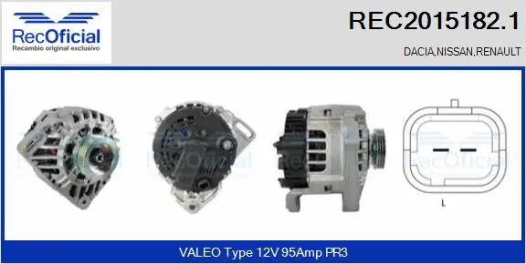 Alternateur RECOFICIAL REC2015182.1